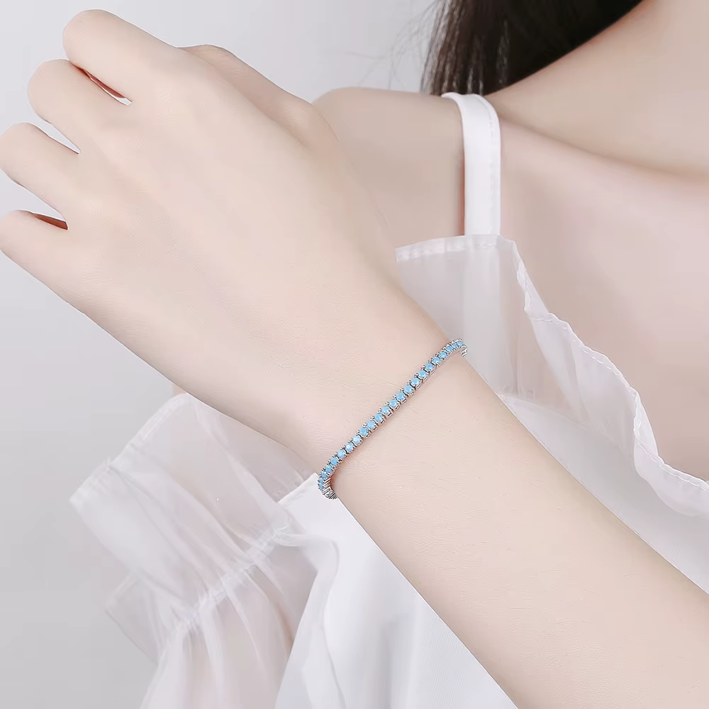 Bracelet de Tennis en argent pur 2 mm