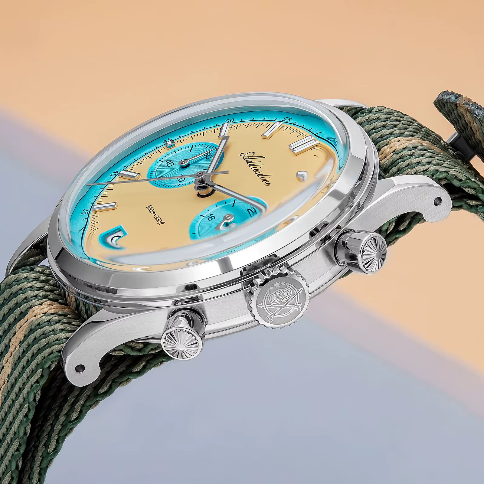 ADDIESDIVE offre spéciale AD2095 montres pour hommes multifonction chronographe 38mm AR revêtement