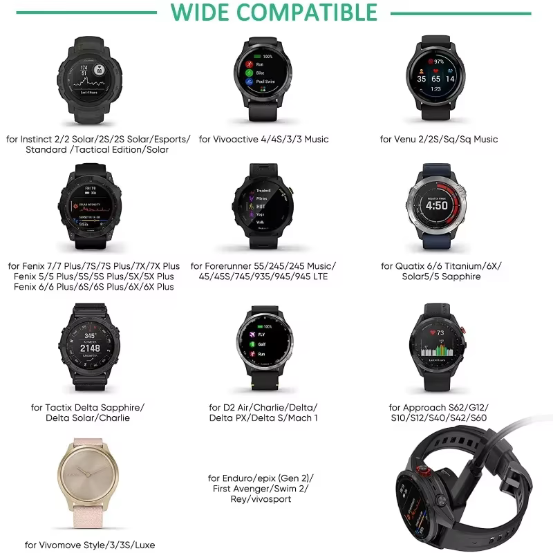 Adaptateur de chargeur pour montre Garmin Forerunner 265 965 245 955 255s Venu 3 S SQ2