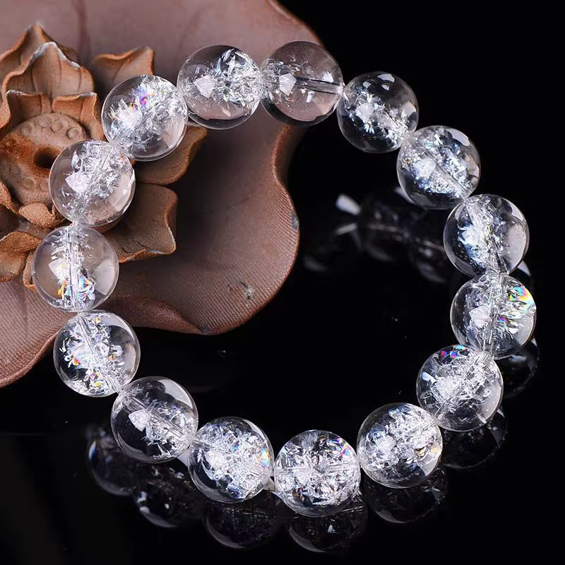 Bracelet en cristal blanc naturel de l'himalaya pour hommes