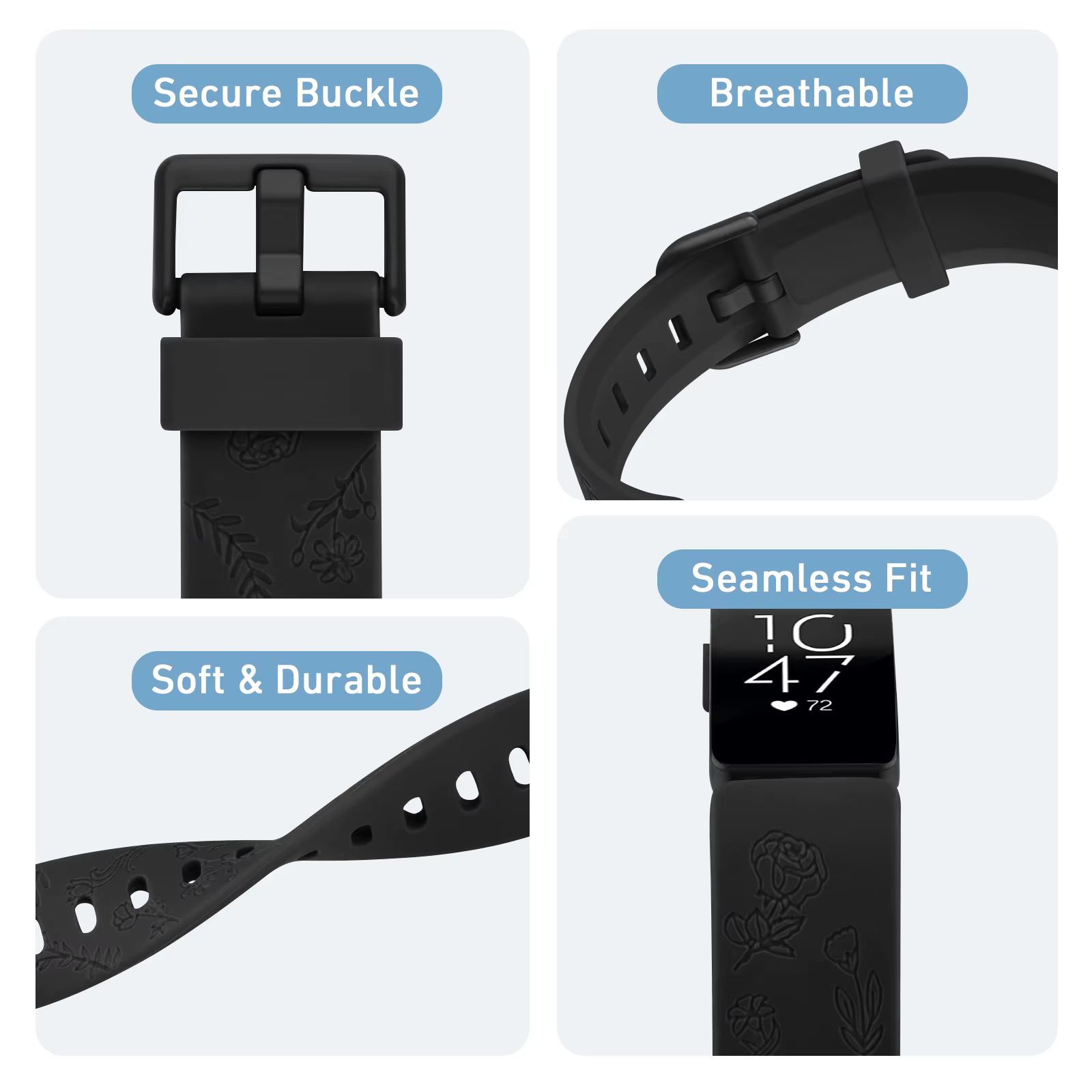Bracelet gravé en TPU pour Fitbit Inspire 1 2 3, Bracelet de Sport réglable pour Fitbit Inspire Hr, remplacement du bracelet de montre
