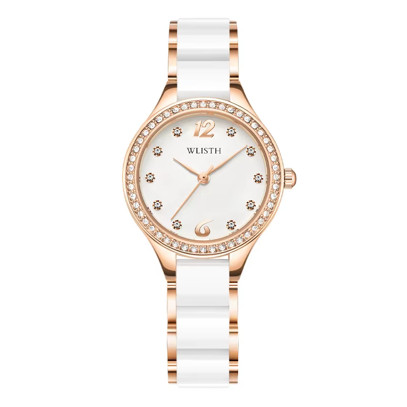 Montre-bracelet en céramique blanche pour femme