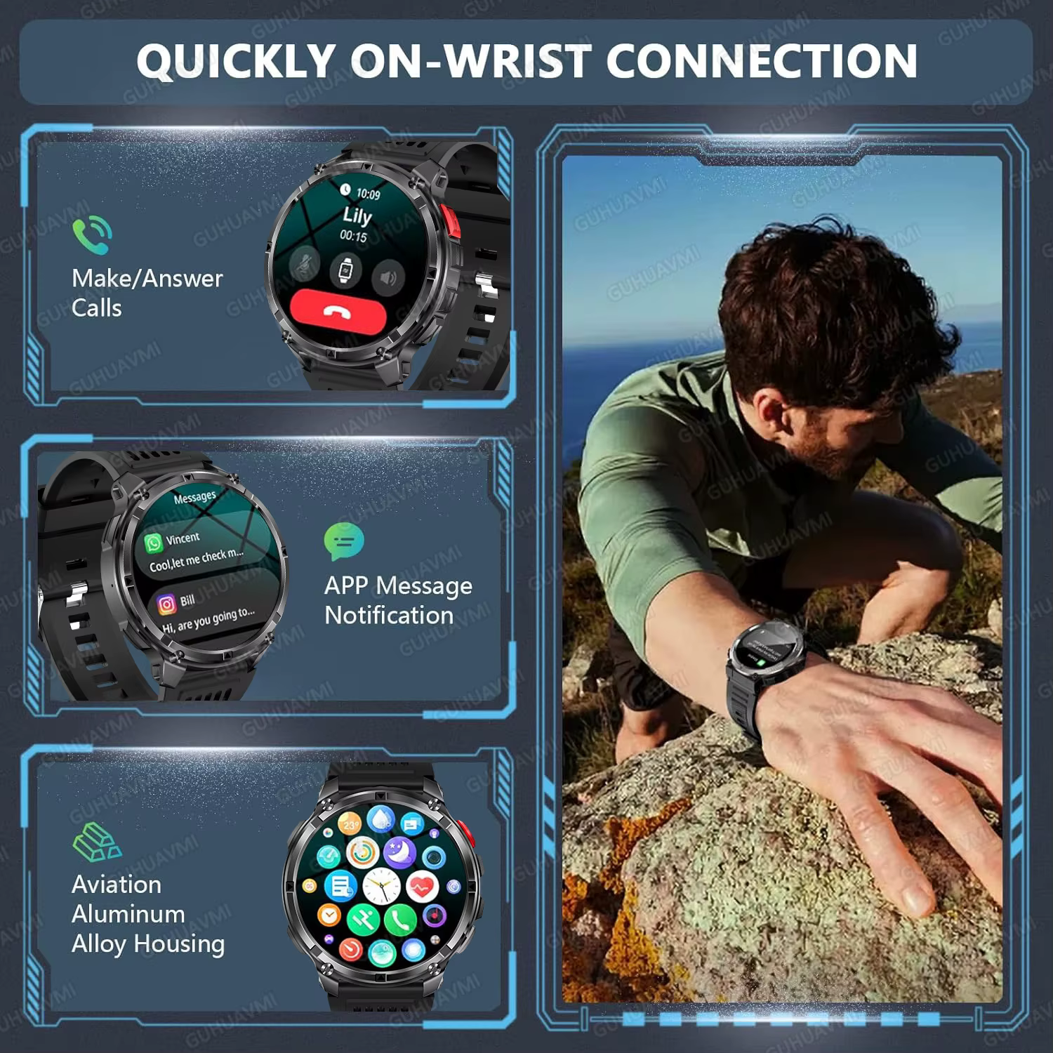 Nouvelle montre connectée T-Rex3 Pro 2026 avec batterie 1100 mAh