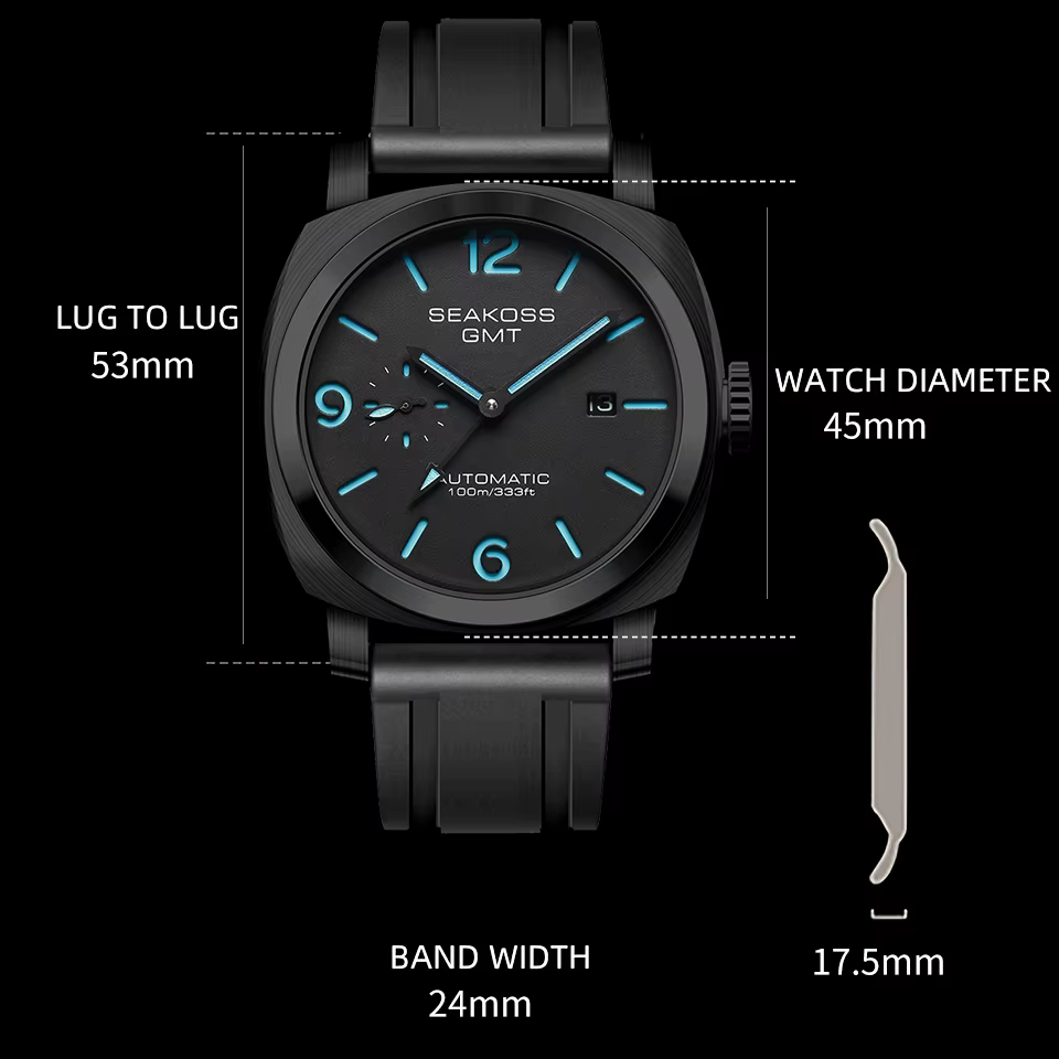 SEAKOSS GMT montres mécaniques automatiques de plongée pour hommes mouette ST2557 mouvement 316L calendrier Super lumineux 10Bar Reloj Homber
