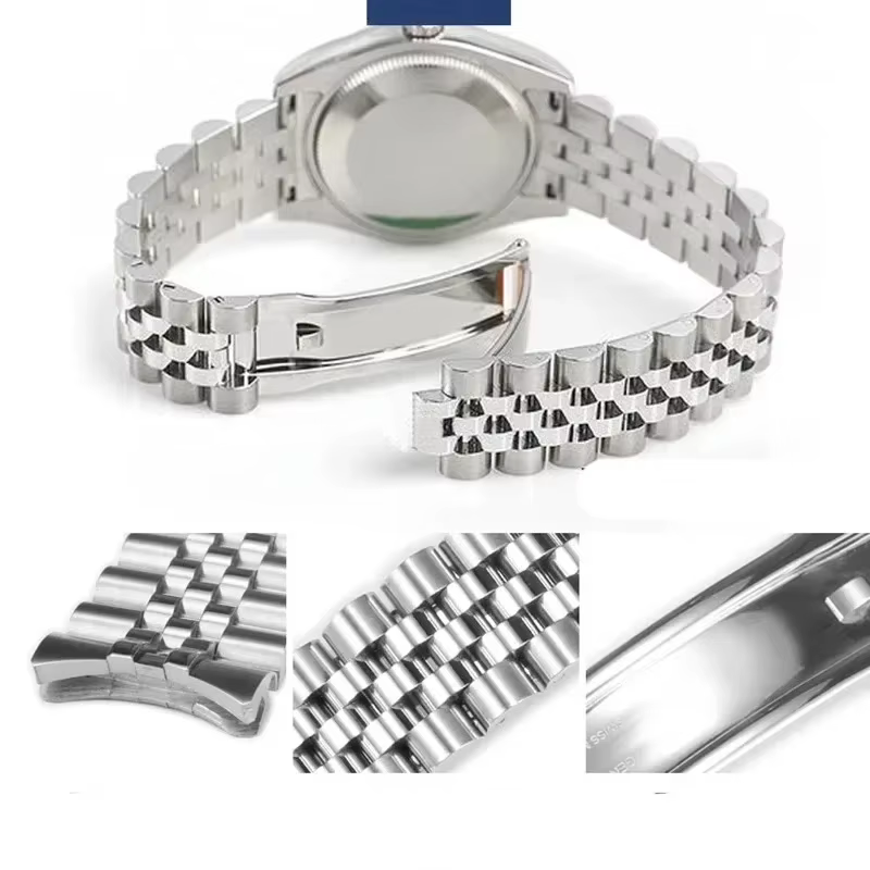 Bracelet de montre President à extrémités courbes 20 mm 21 mm pour Seiko NH35 Datejust