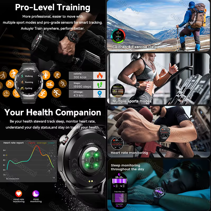 Nouvelle montre connectée GPS Pro 2026 avec écran AMOLED 1