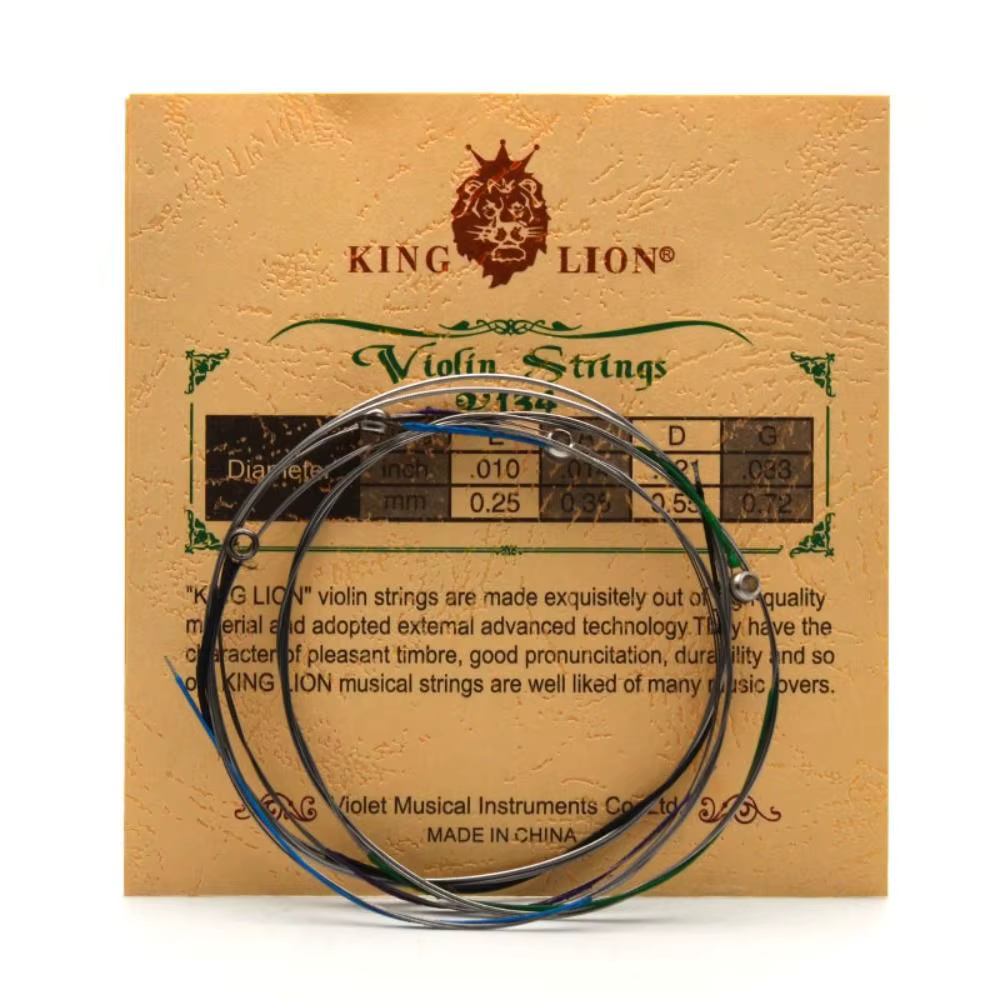 Accessoires pour violon V134 King Lion, cordes pour violon, cuivre blanc, cuivre-nickel, ensemble de cordes pour violon, musicien à enroulement universel