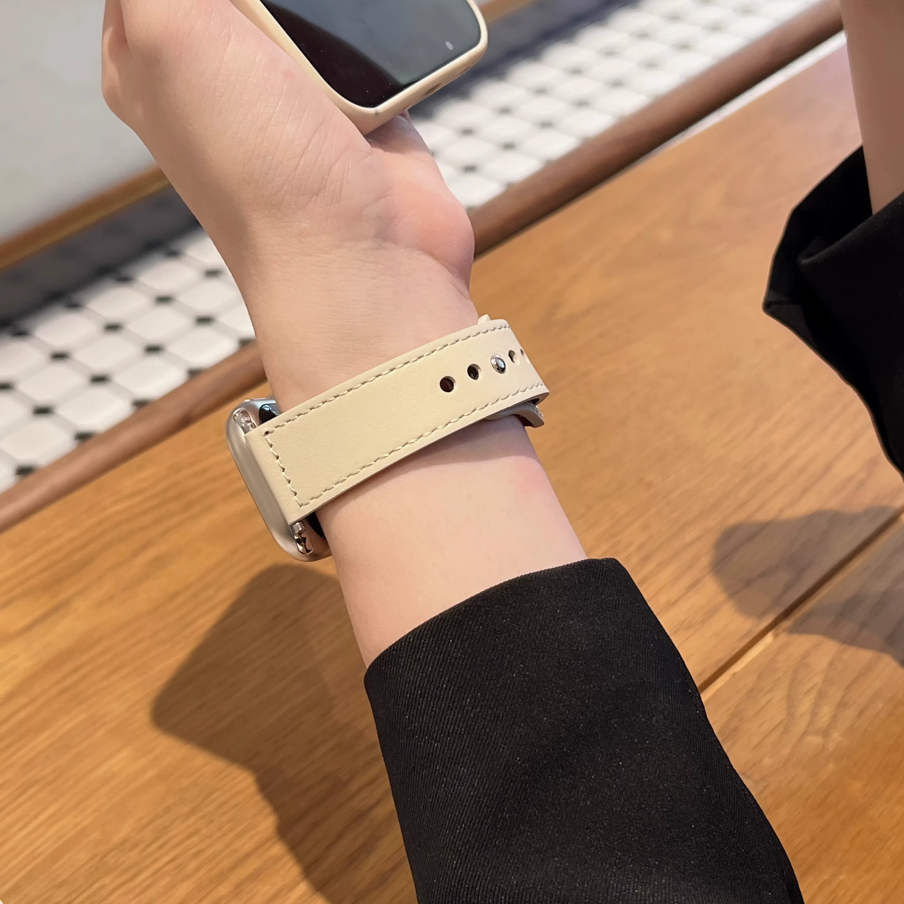 Bracelet de montre en cuir Compatible avec Apple série 3/4/6 SE 7 8 Ultra 44mm 45mm 41mm 40mm 49mm 42 38mm iWatch Correa