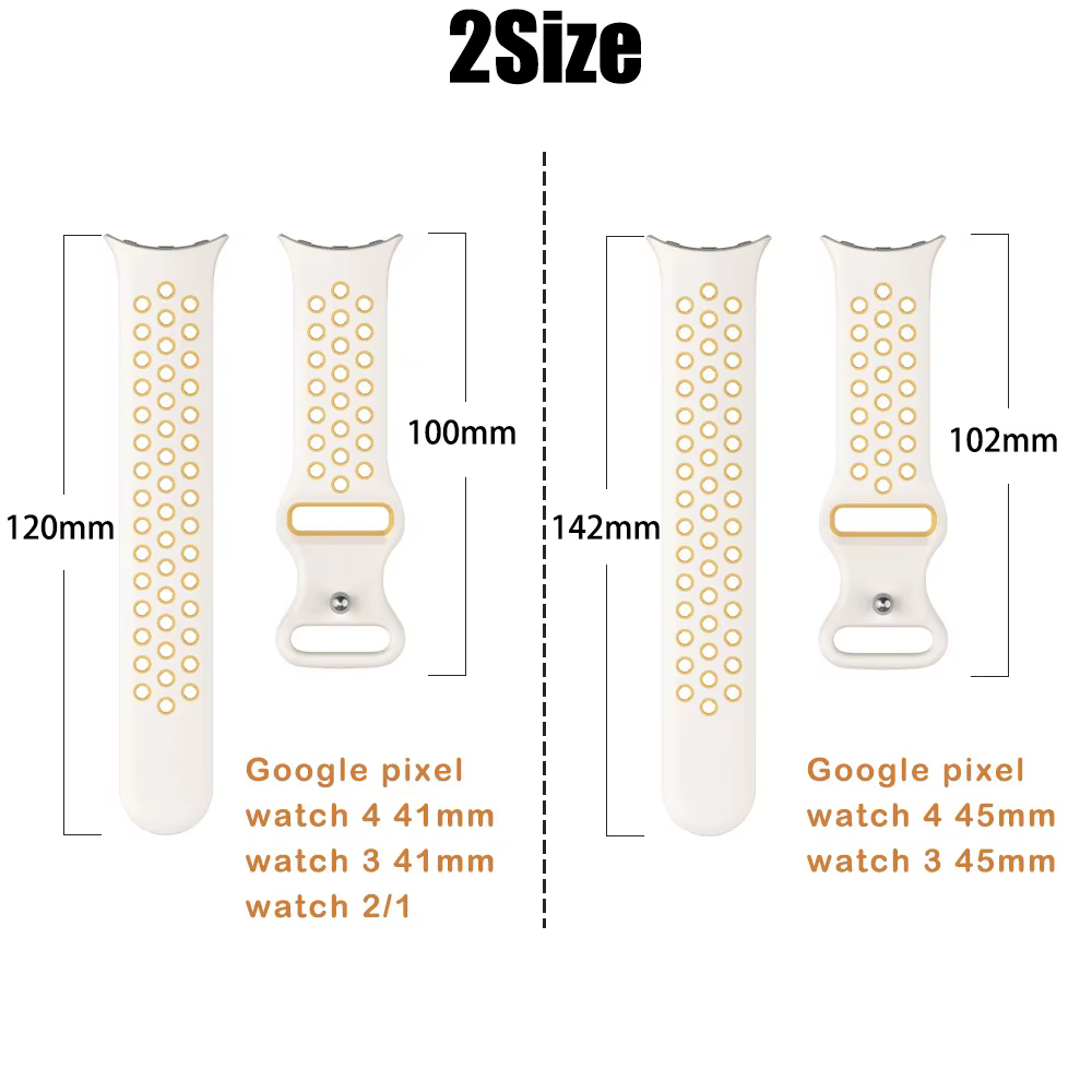 Bracelet de sport en silicone durable et étanche pour Google Pixel Watch 4 3 41mm 45mm