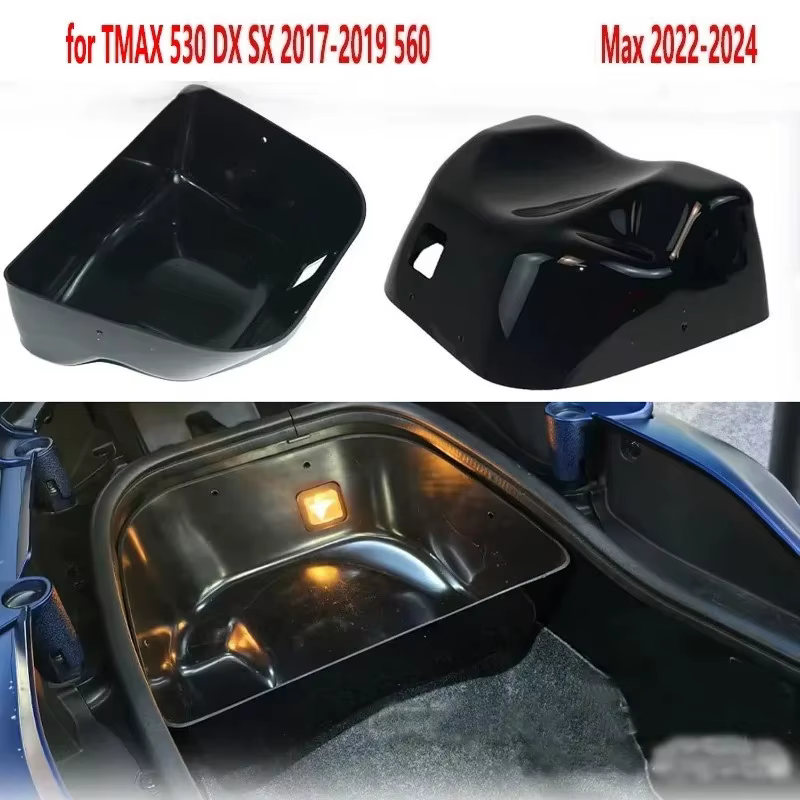 Boîte de rangement pour moto, accessoires stéréo 3D, seau de rangement noir pour TMAX 530 DX SX 2017-2019 560 2017-2019 Max 560 2022-2024