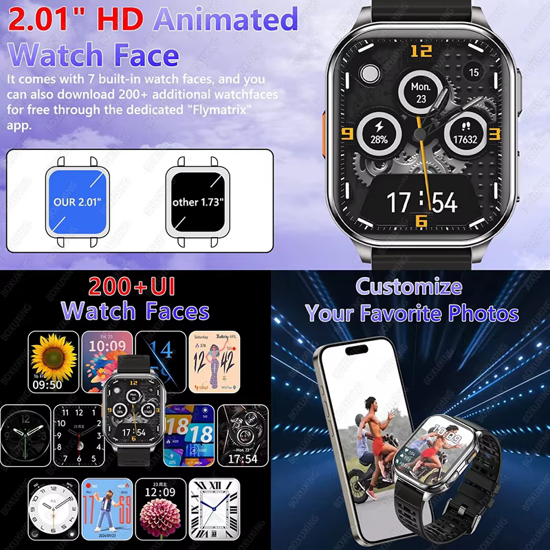 Nouvelle montre connectée avec caméra pour hommes et femmes, enregistrement de photos et vidéos, moniteur de santé, étanche, sport, fitness, appels Bluetooth HD, montre connectée pour homme