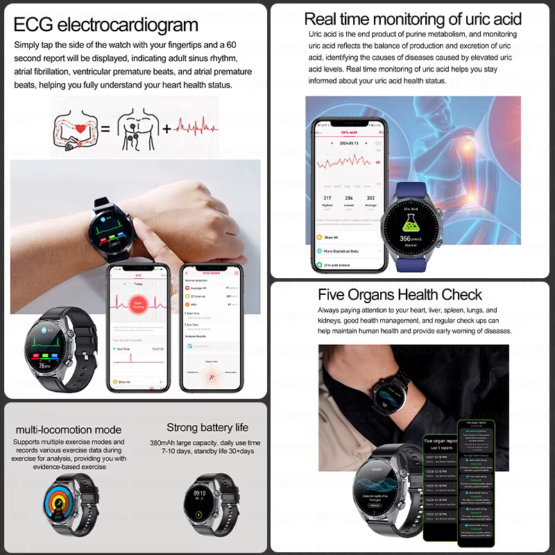 Nouvelle montre connectée 2026 améliorée avec fonctions de suivi de santé (ECG