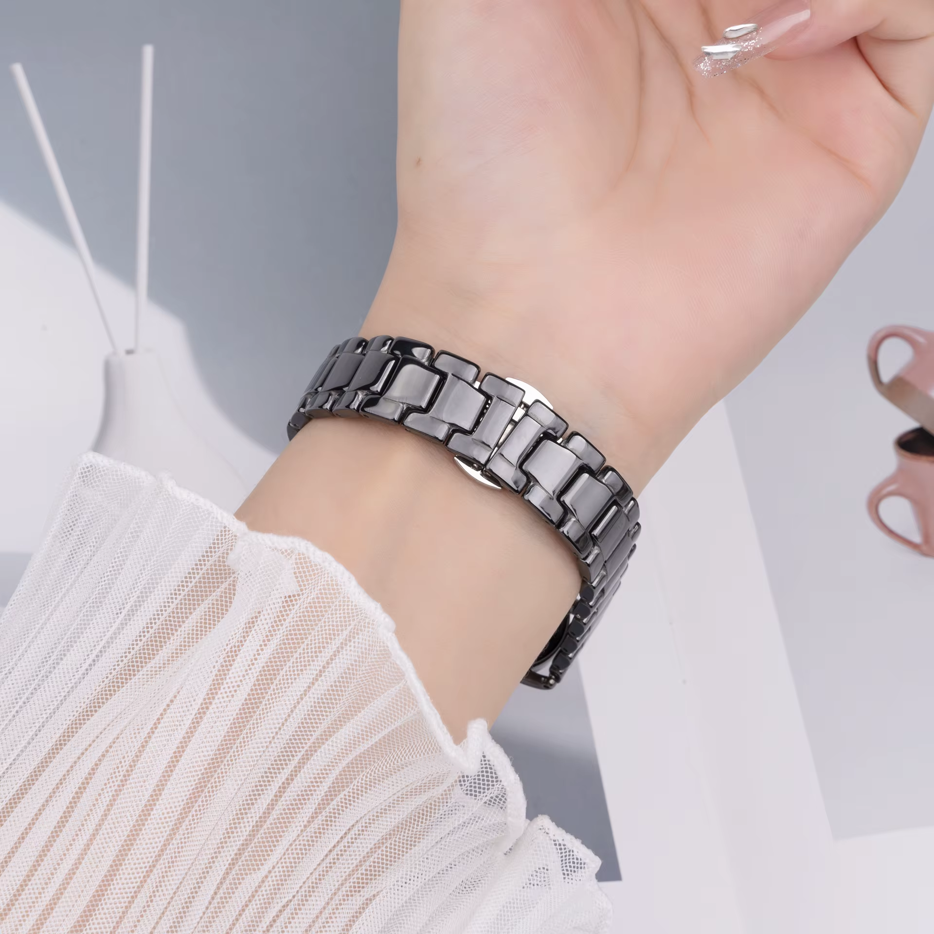 Bracelet en céramique pour Xiaomi Band 10 9 8, Bracelet de montre intelligent, boucle papillon, Bracelet de remplacement pour Xiaomi Mi Band10, accessoires