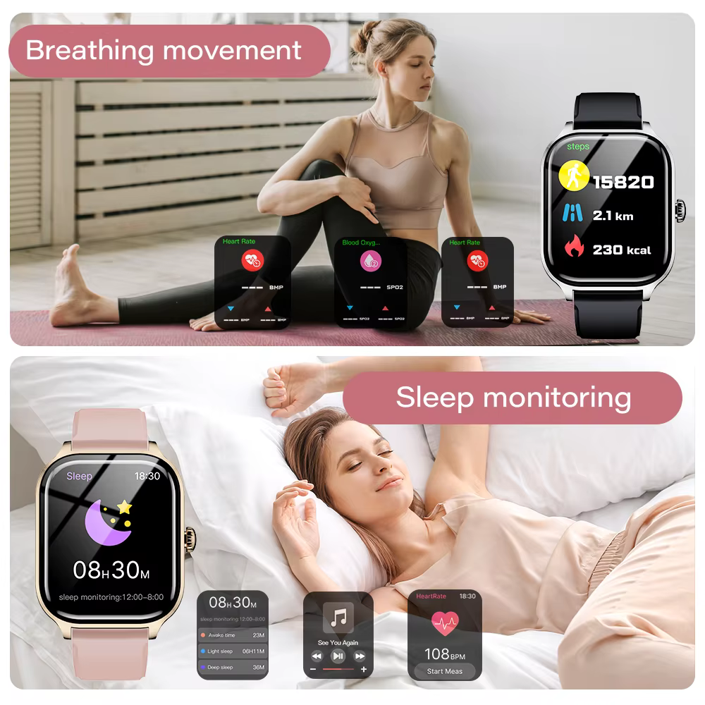 LAXASFIT 2025 nouvelle montre intelligente Bluetooth appel Message rappel 24 heures surveillance de la santé
