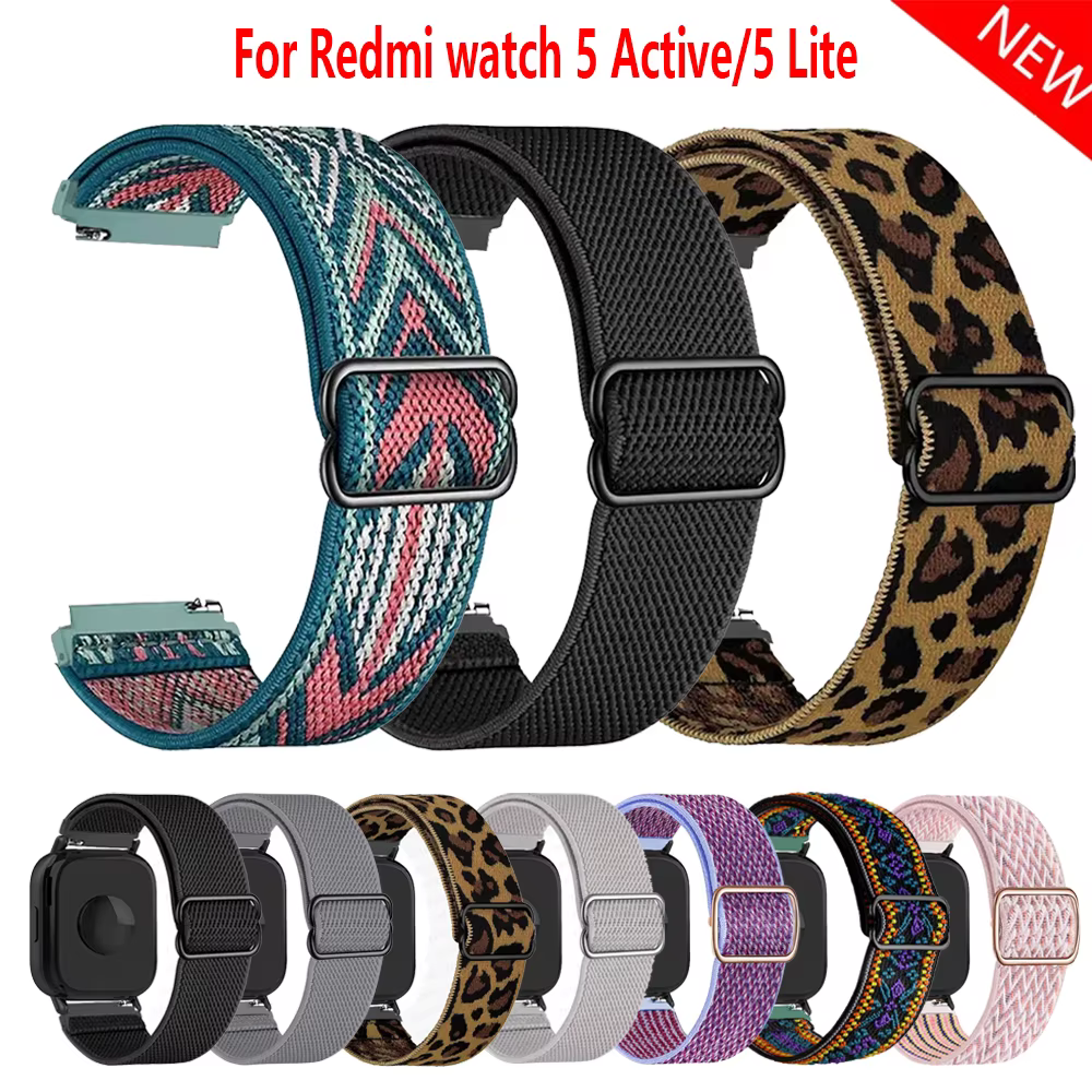 Breathable nylon straps For Redmi watch 5 Active/5 Lite smartwatch Adjustable Elastic Bracelet correa