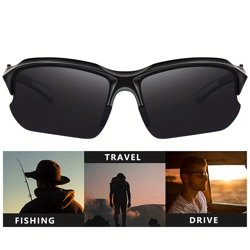 Lunettes de sport polarisées d'extérieur à la mode pour hommes et femmes, coupe-vent adaptées au baseball, la course à pied, la pêche, le golf et la conduite