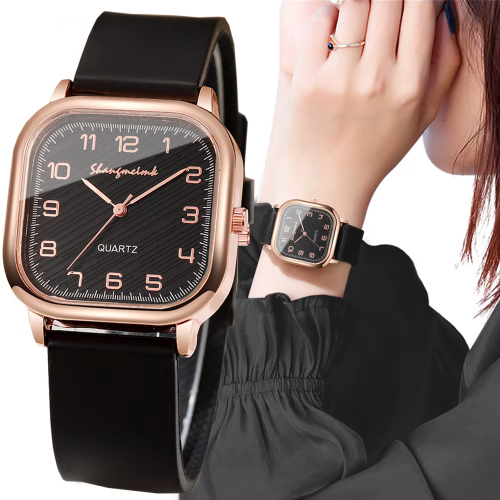 Mode carré femmes montres bracelet en Silicone décontracté montre à Quartz pour les filles horloge Reloj Mujer