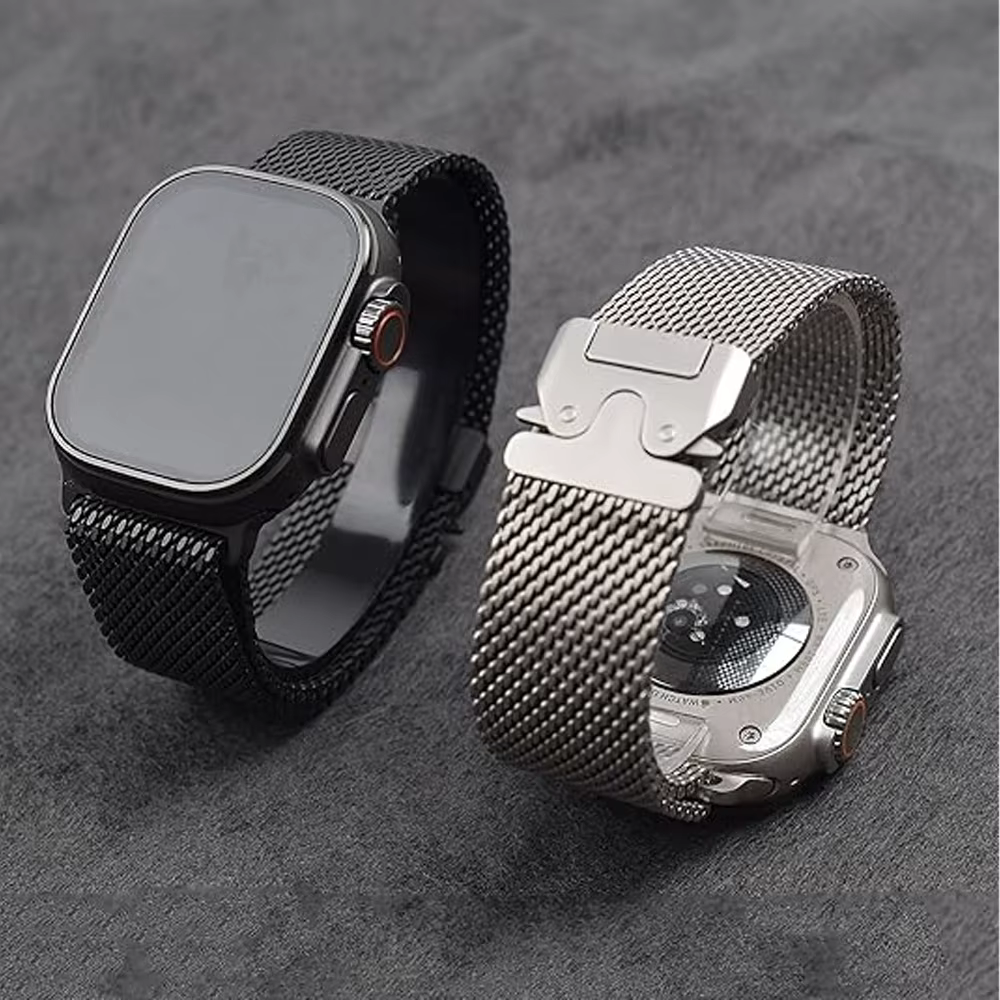 Bracelet en boucle milanaise en titane pour Apple Watch Ultra 2/3