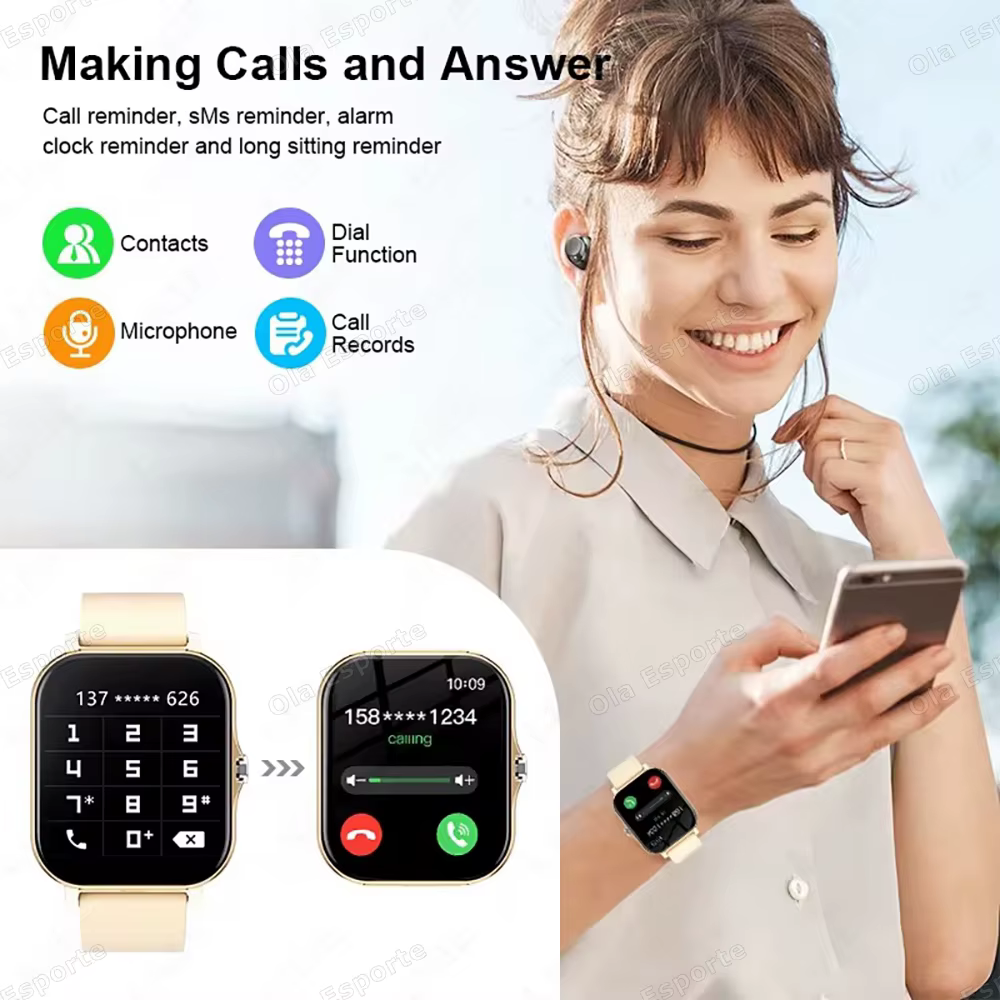 Nouvelle montre intelligente 2.01 pouces HD affichage réponse faire appel Message vue Modes sportifs smartwatch bricolage cadran prévisions météorologiques hommes femmes