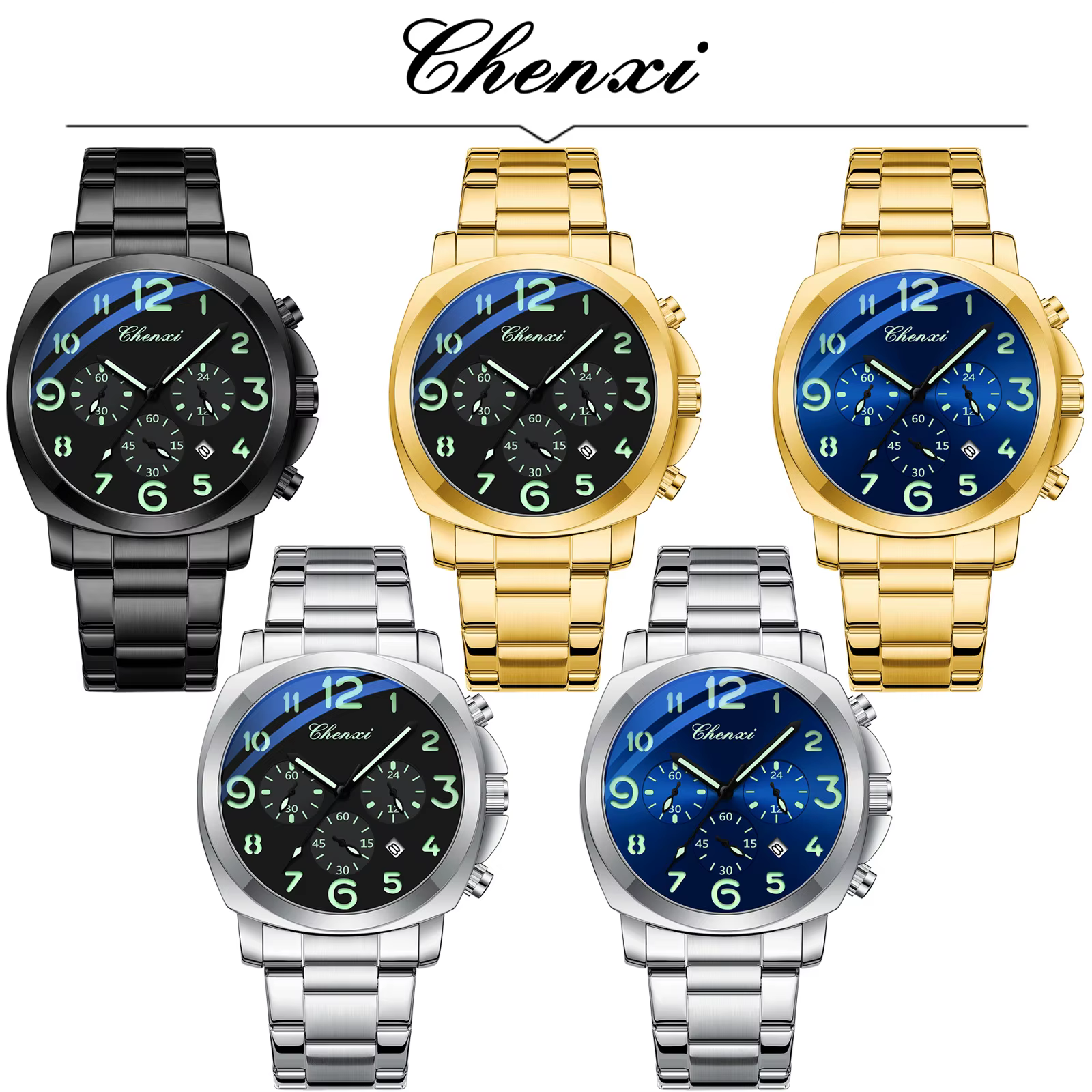 CHENXI – montre-bracelet ronde pour hommes