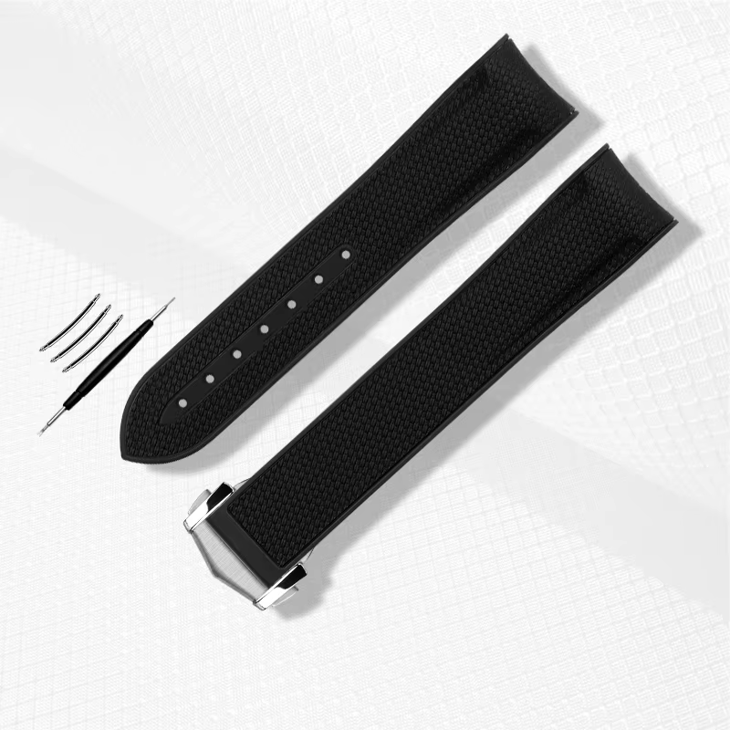 Bracelet de montre en caoutchouc pour Omega Planet Ocean 600 Quarter Orange Seamaster 300
