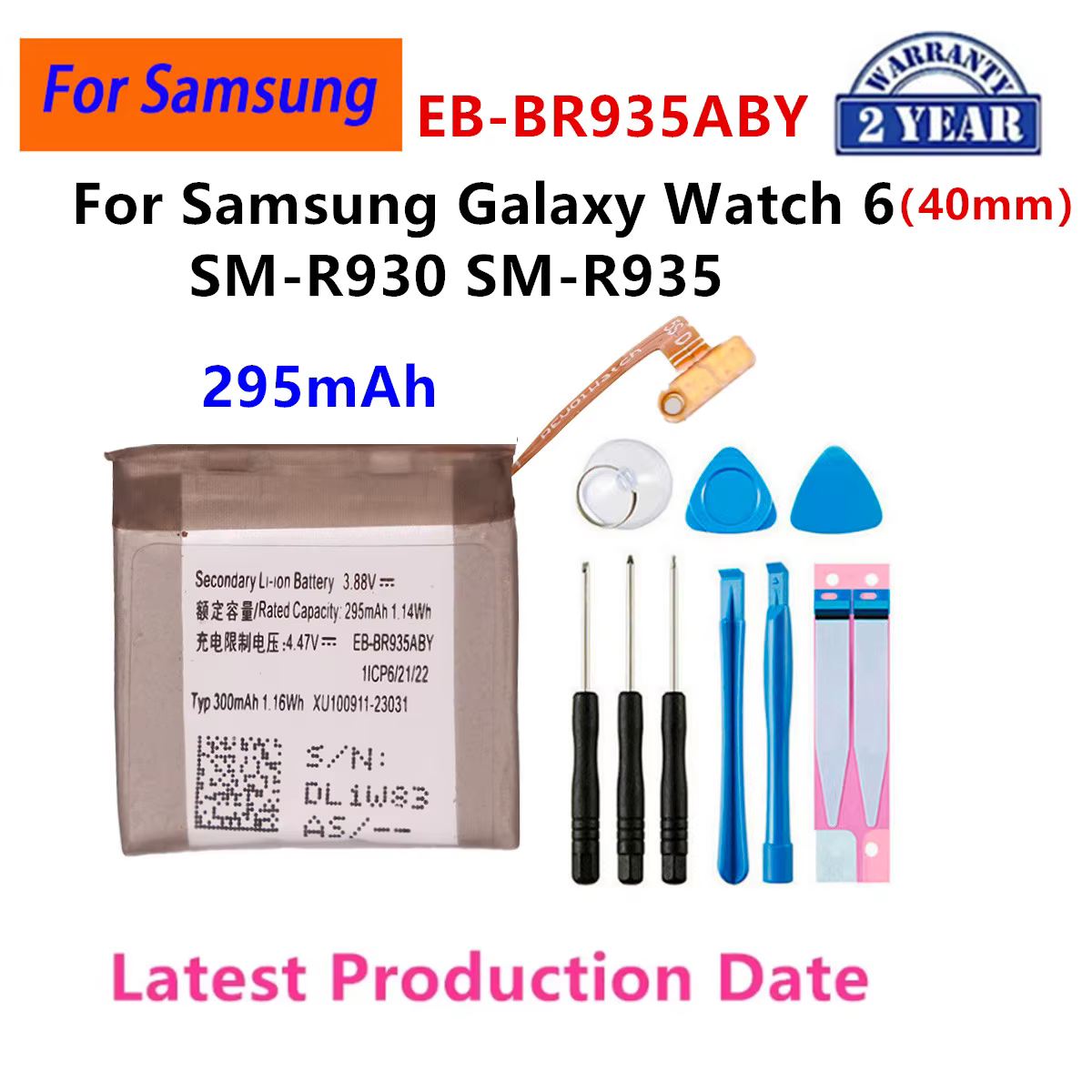 Batterie de remplacement pour Samsung Watch 6 40mm 44mm SM-R930 R935 R940 R945