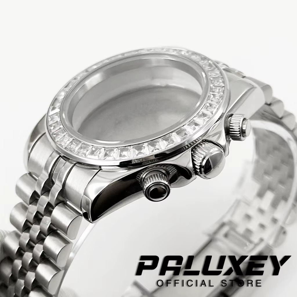 Boîtier de montre Daytona 40 mm VK63 avec lunette sertie de diamants