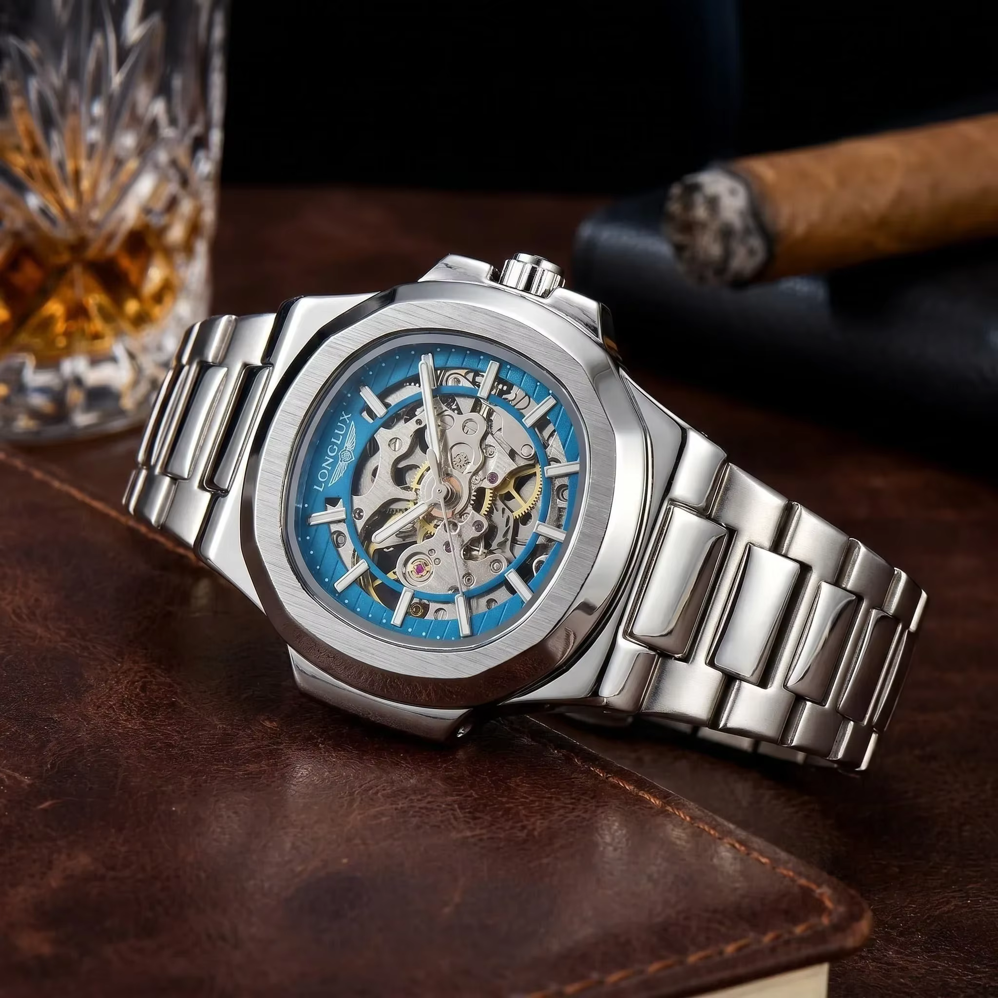 Montre automatique mécanique pour homme LONGLUX