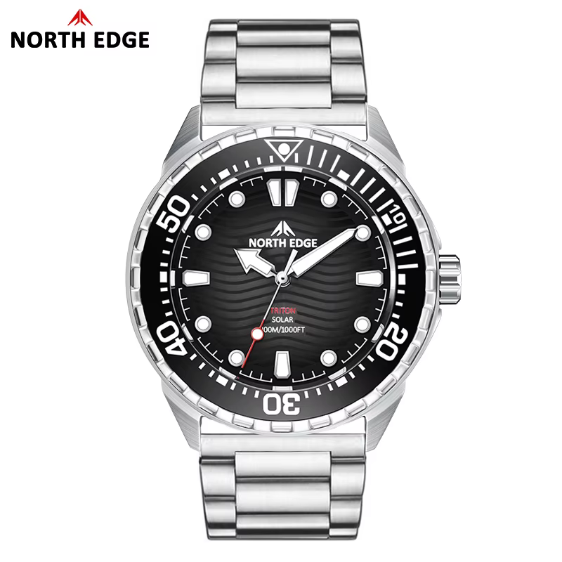 Nouvelle montre de plongée solaire NORTH EDGE 2026 TRITON pour hommes