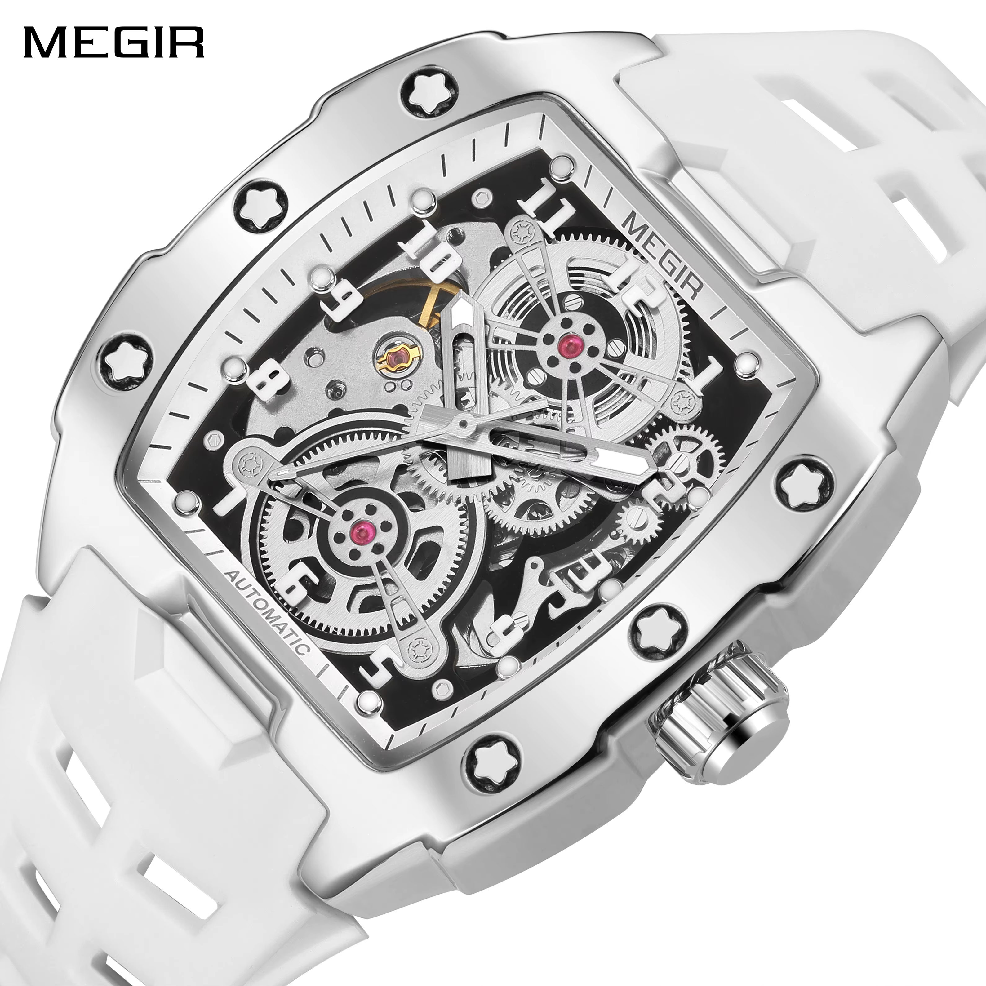 MEGIR marque mode montre mécanique pour hommes Sport évidé automatique montre-bracelet lumineux étanche horloge Reloj Hombre 8602