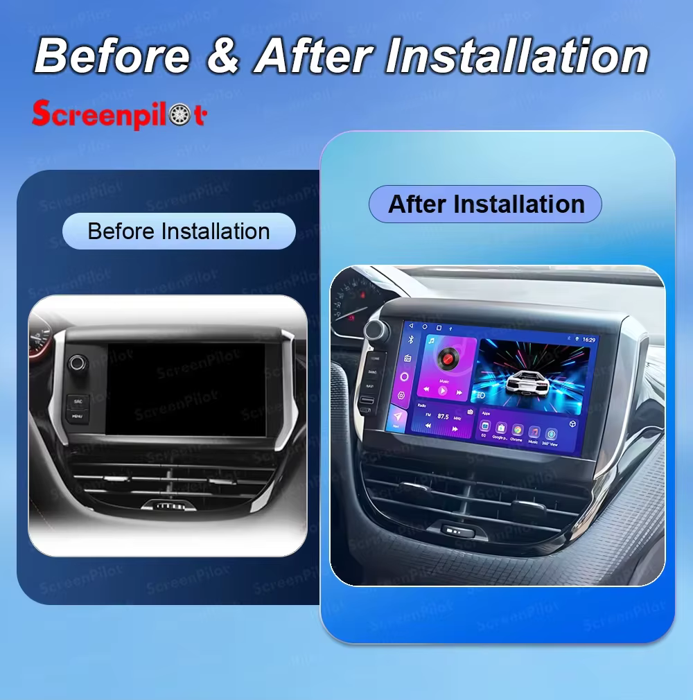 Carplay Android Auto pour Peugeot 208 2008 Série 2012-2018 5G Wifi GPS Navigation Autoradio GPS Systèmes Intelligents de Voiture BT DVD