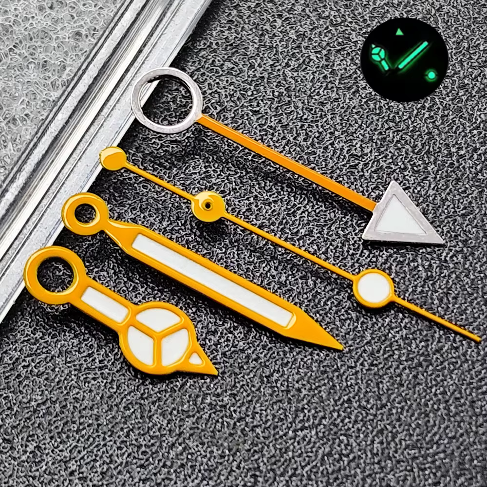 Aiguilles de cadran GMT bleues/vertes lumineuses NH34
