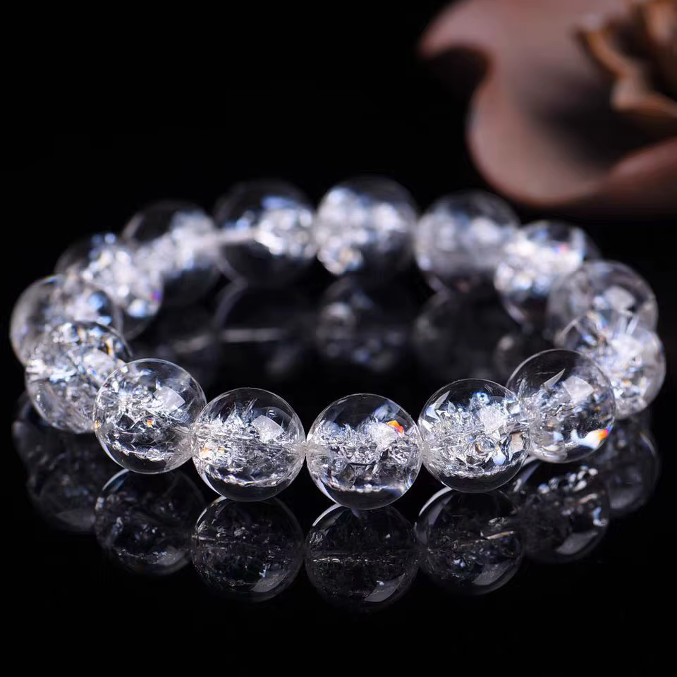 Bracelet en cristal blanc naturel de l'himalaya pour hommes