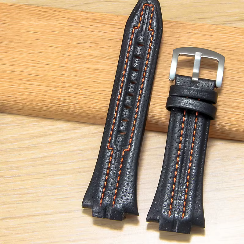 Bracelets de montre en cuir véritable pour Seiko Sportura SNL029P2 SNL021P1 SNA595P2 SNL017P1