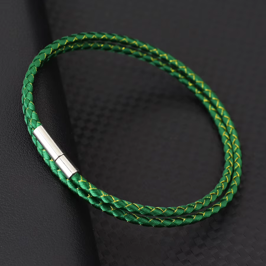 Bracelet Double Couche Rouge pour Femme, Corde Fine de 2mm, Boucle Ronde, Cadeau Parfait pour Elle, Accessoires de Plage Décontractés