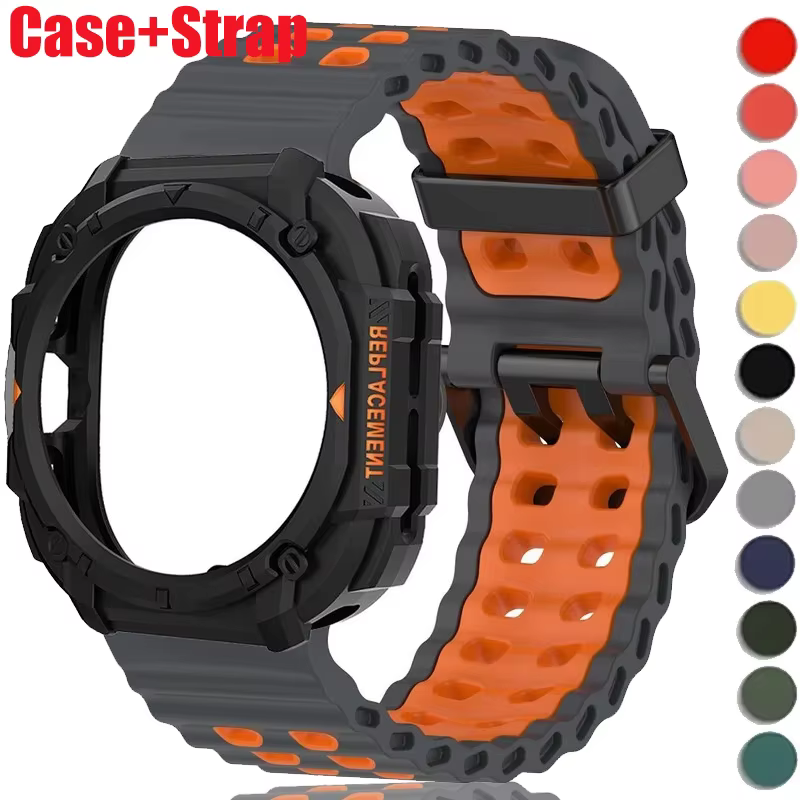 Nouvel étui + bracelet pour Samsung Galaxy Watch Ultra (2025) 47 mm, Ultra (2024) 47 mm, bracelet sport en silicone, bracelet de montre, housse de protection