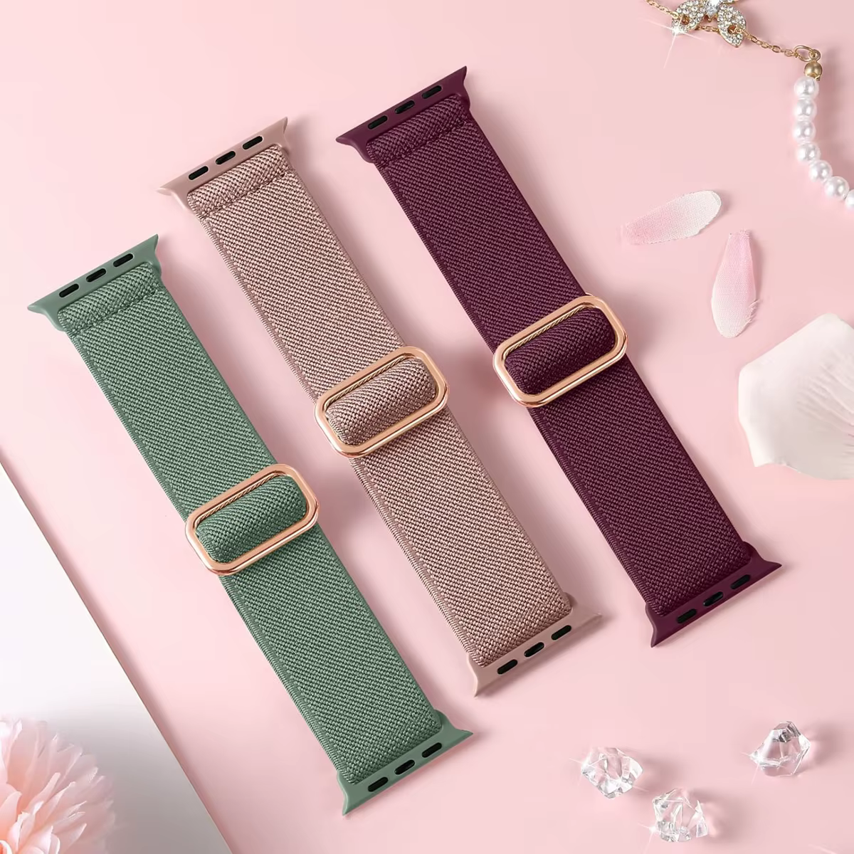 Lot de 3 bracelets élastiques pour Apple Watch