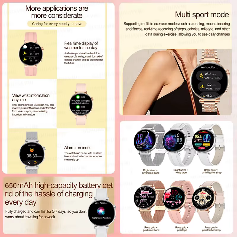 Montre connectée ECG PPG pour femmes