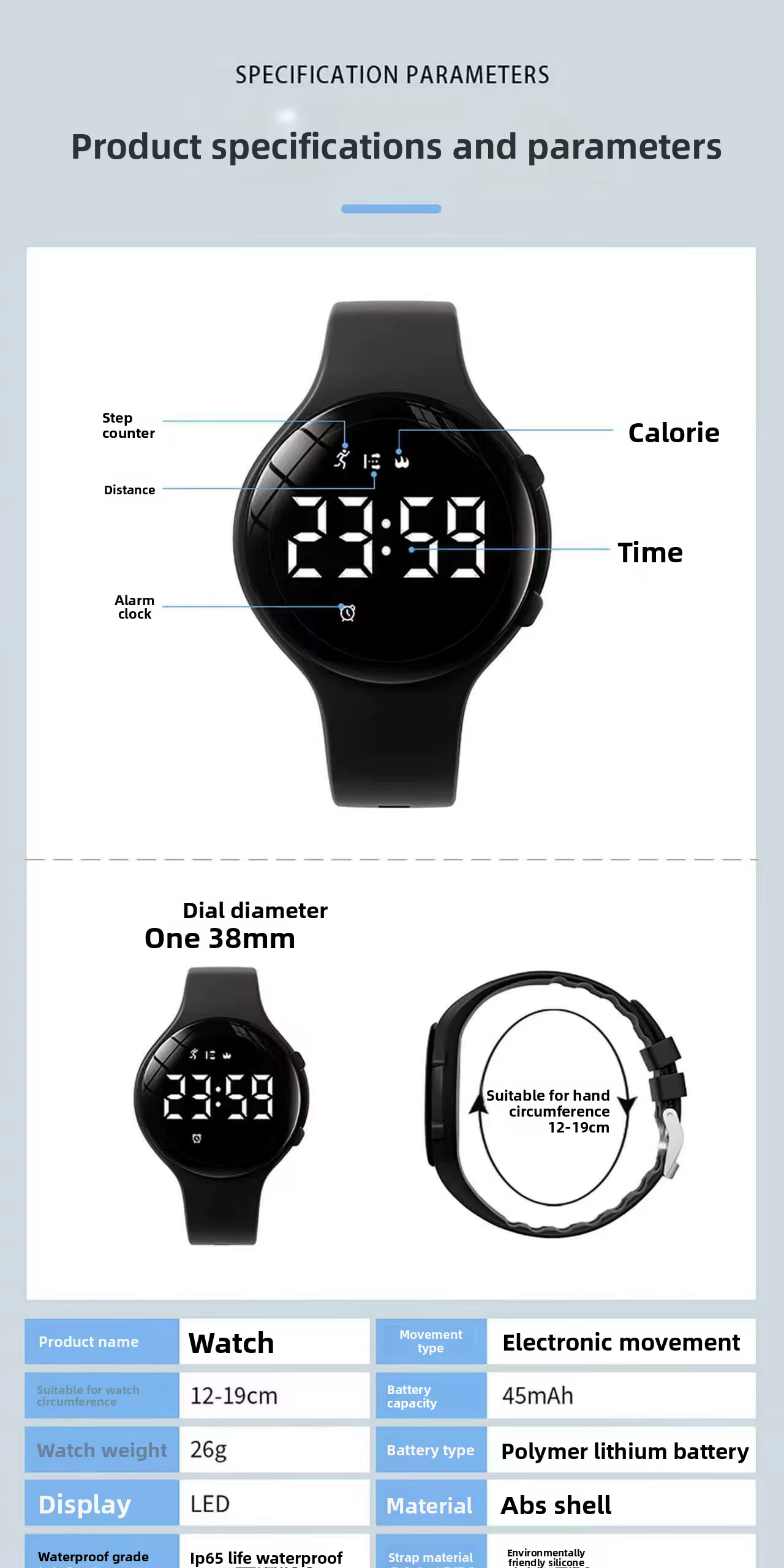 Montre connectée sportive étanche pour étudiants