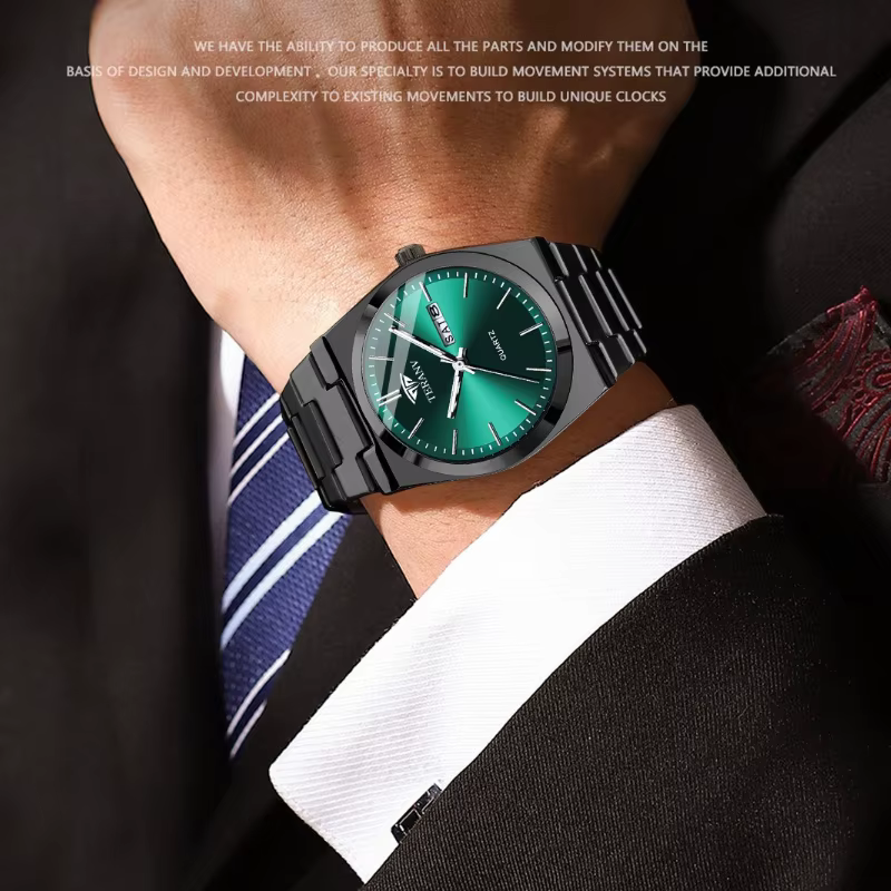Montre pour homme, montre à quartz ultra-fine lumineuse