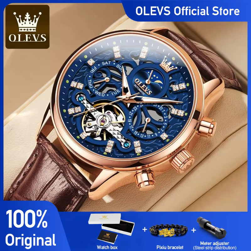 OLEVS – montre-bracelet mécanique automatique pour hommes