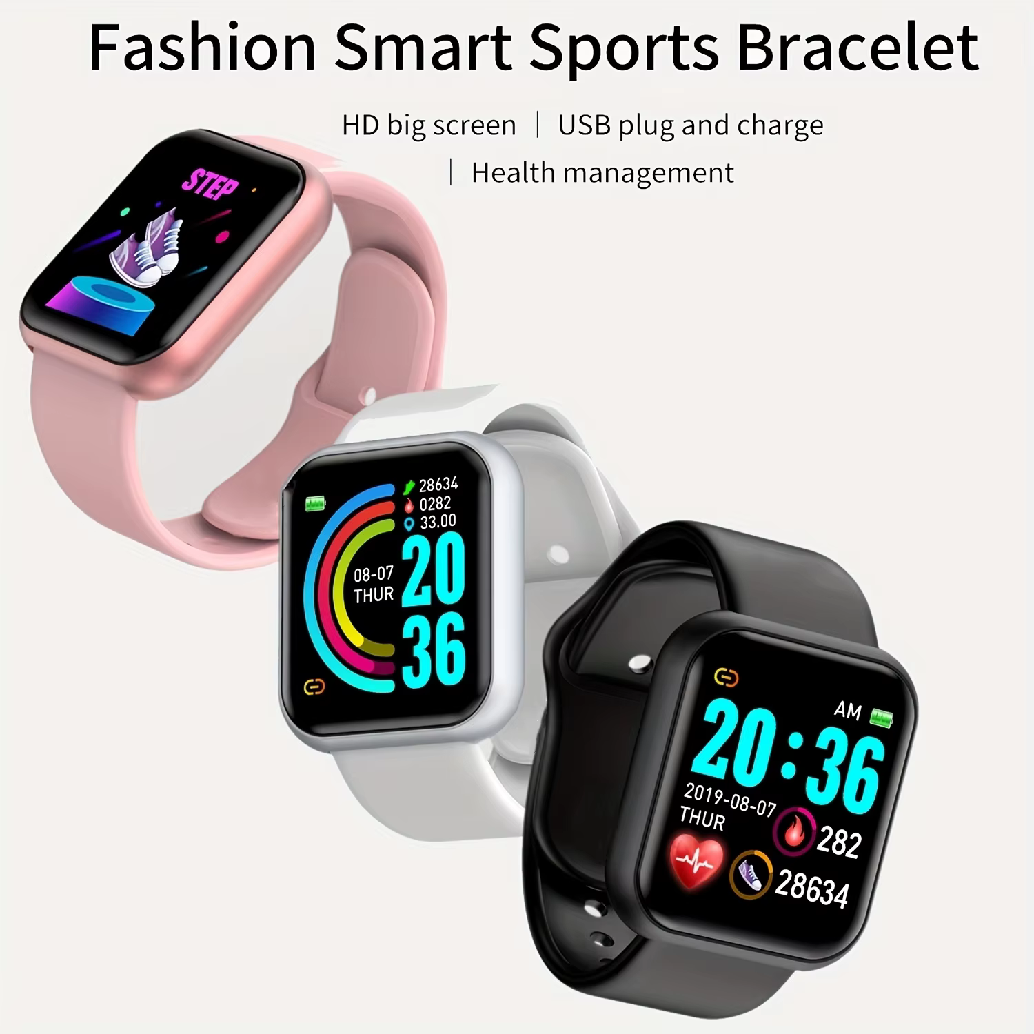 Montre intelligente femmes hommes contrôle de la musique Bluetooth calories moniteur de Fitness Smartwatch course