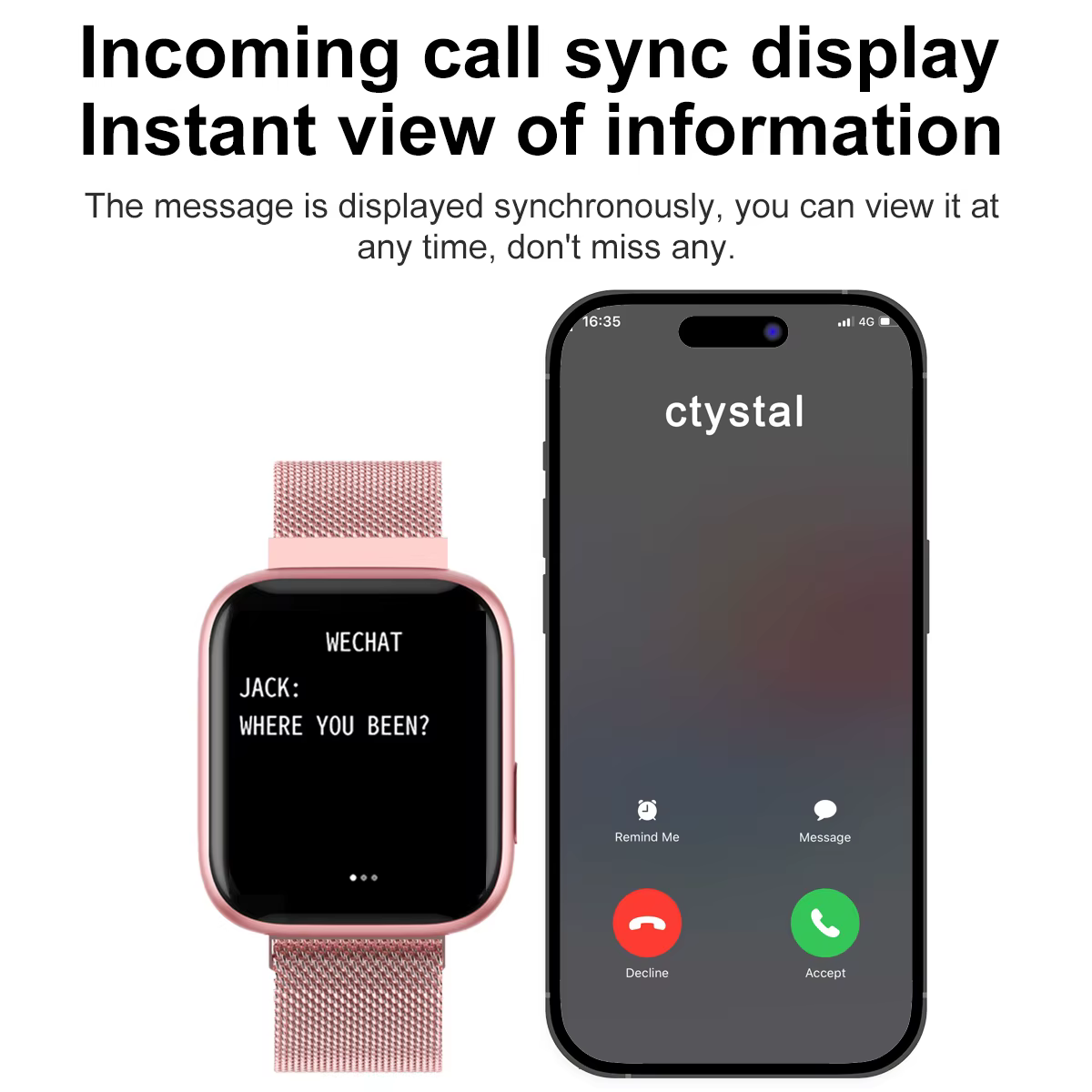 Montre intelligente de sport étanche pour femme