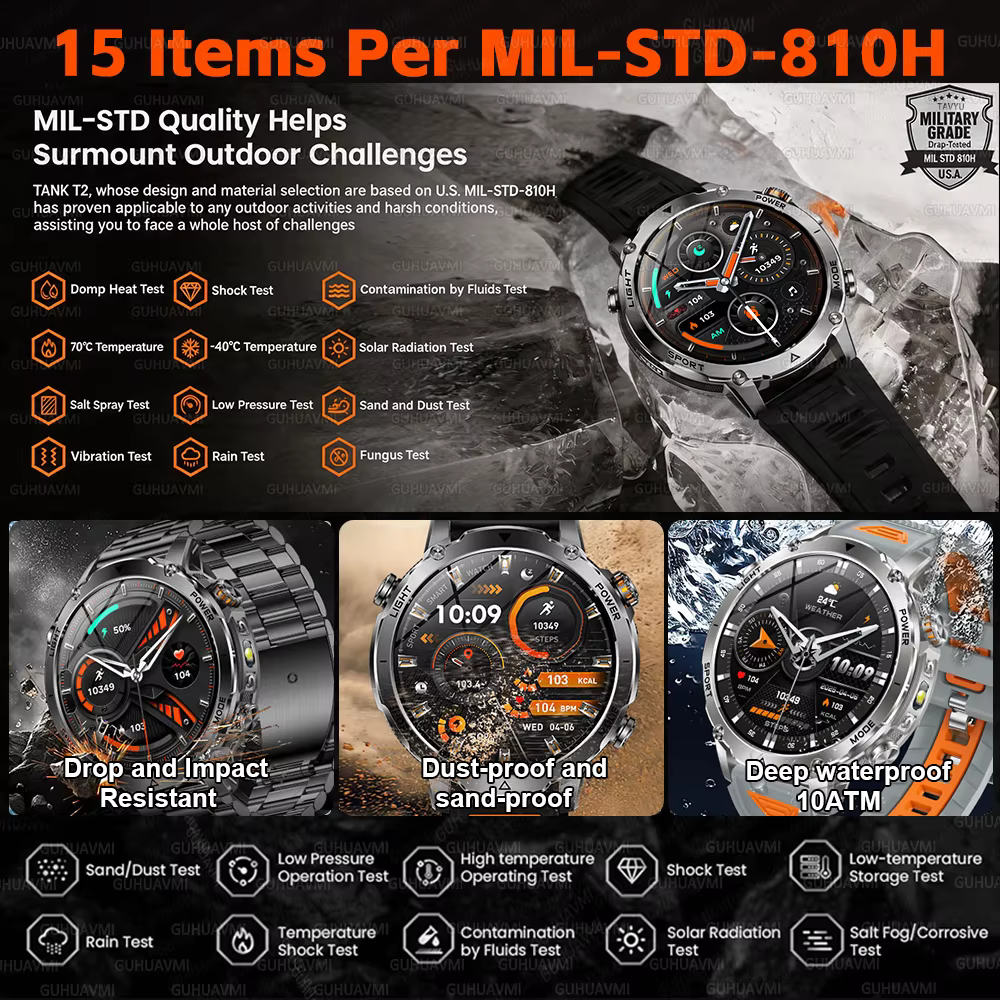 Montre connectée militaire TANK 2026