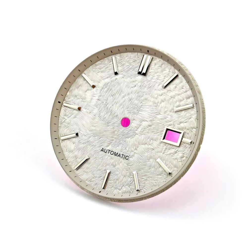 Cadran de montre à motif rose chaud de 33