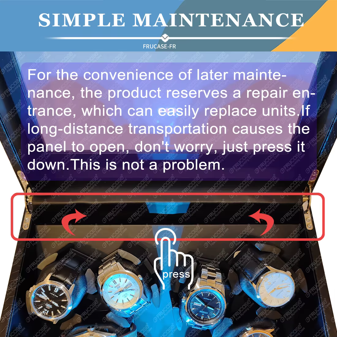 FRUCASE PU remontoir de montre pour montres automatiques