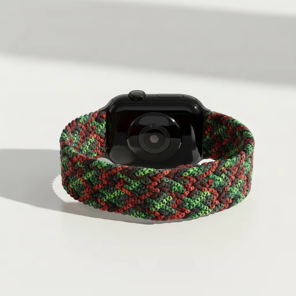 Bracelet tressé Black Unity pour Apple Watch 44mm 45mm 40mm 41mm 46mm
