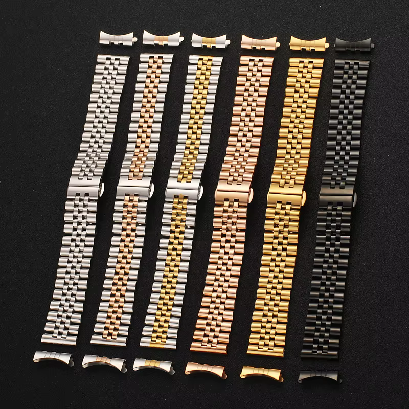 Bracelet de montre Fit Datejust Log Series Jubilee, 12 13 14 16 17 18 19 20 21 22mm, bracelet en acier inoxydable, interface à arc plat