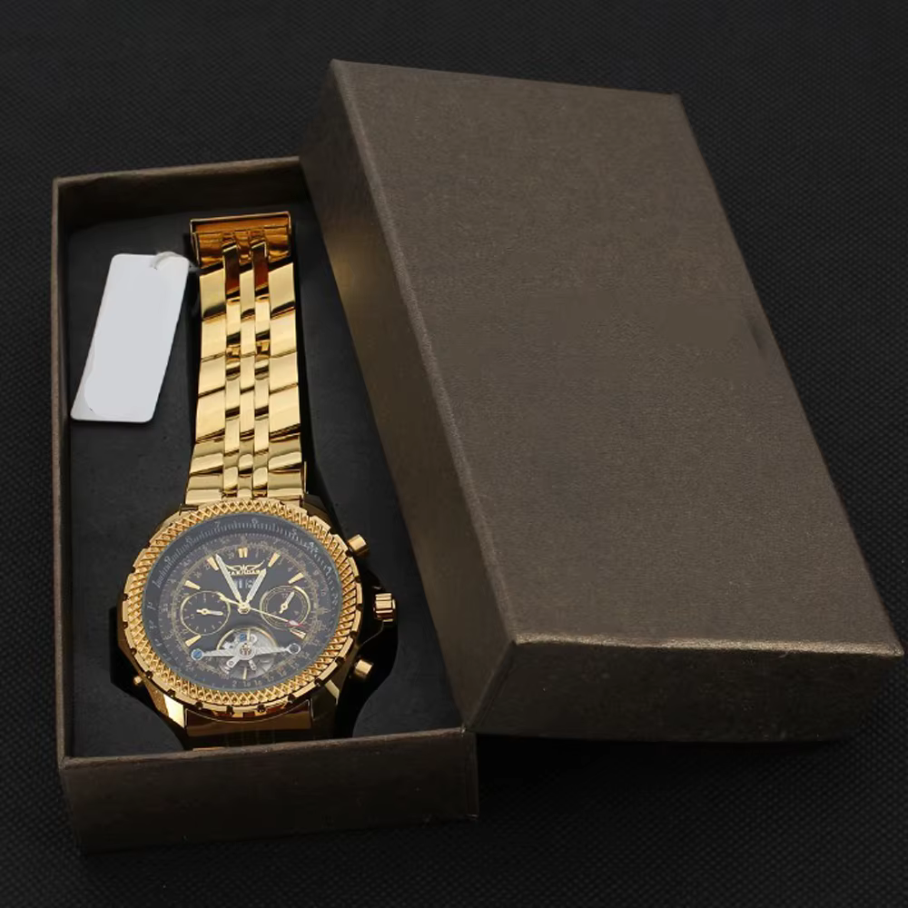 Nouvelle montre mécanique automatique de luxe en or pour hommes Tourbillon creux étanche lumineux Date semaine montres