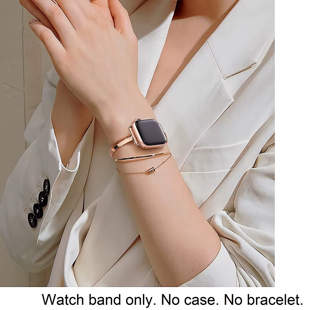 Bracelet à maillons en acier inoxydable pour Bracelet de montre Apple 6 7 8 SE 40mm 44mm 45mm 41mm 49mm, Bracelet mince pour femmes pour iWatch 5 4, accessoires